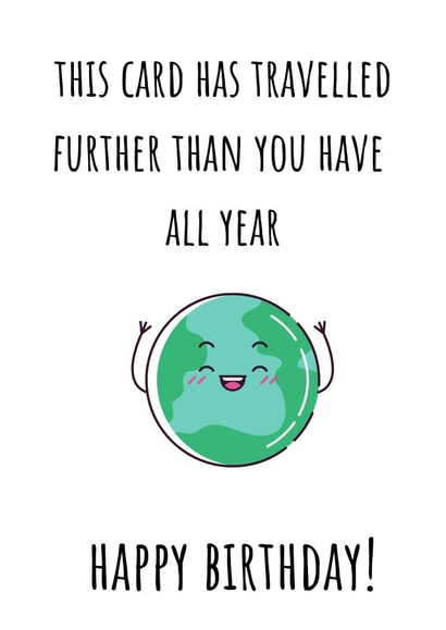 Funny Travel Lockdown Birthday Card created by Amy (Hedgecards)