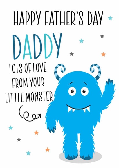 Cute Father's day card from your little monster created by PMPrinted