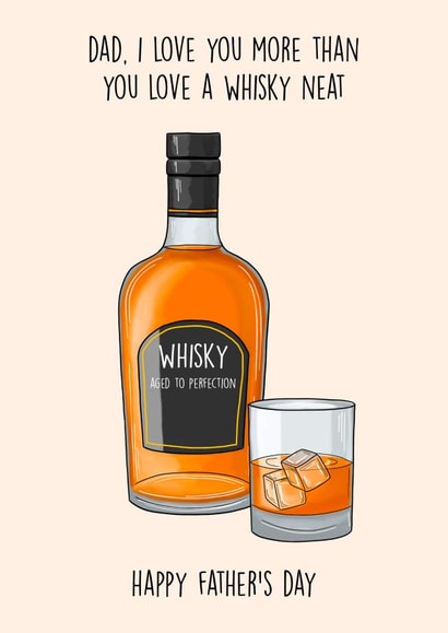 Father's Day card for a whiskey loving dad created by Poppy & Mabel 