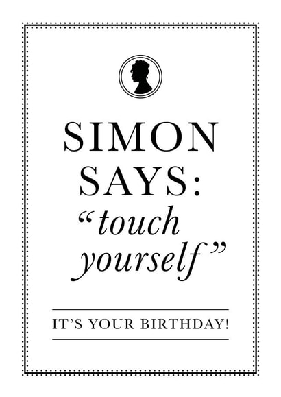 Bridgerton - Rude Simon Says Birthday Card created by Percy & Pearl