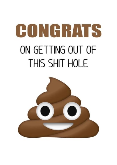 Poo Emoji Leaving Card created by Bright Cards
