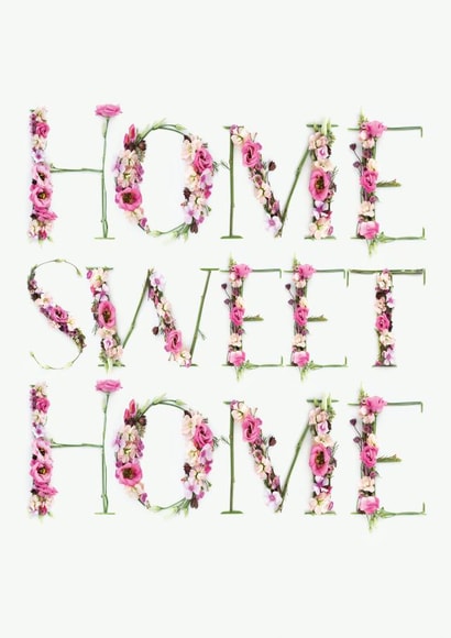 Pretty Floral Typography New Home Card - Home Sweet Home created by Love Lila Photography