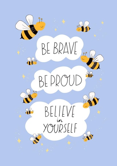 Bee Brave Good Luck Card created by The Adorned Page