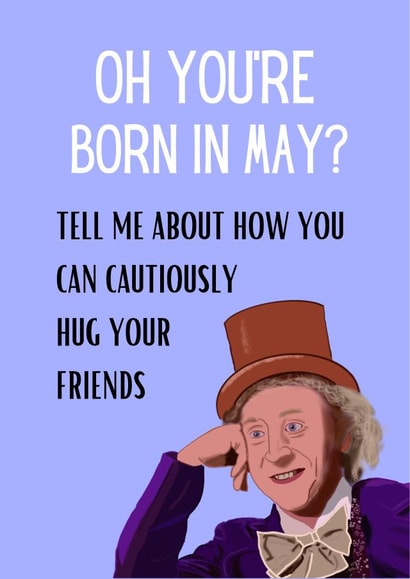 Wonka meme inspired birthday card created by Nice Try Cards