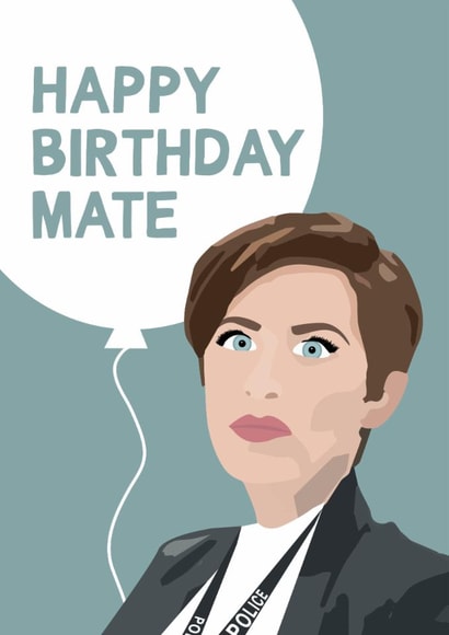 Kate Line of Duty birthday card created by Percy & Pearl