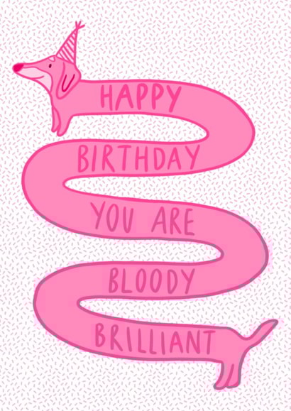 Sausage dog birthday card created by Phoebe Harris