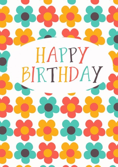 Retro Flower Birthday Card created by Giddy Kipper