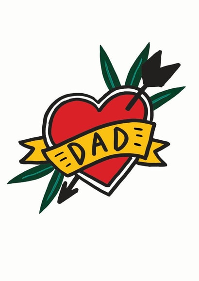 Dad tattoo card created by Bee Davies