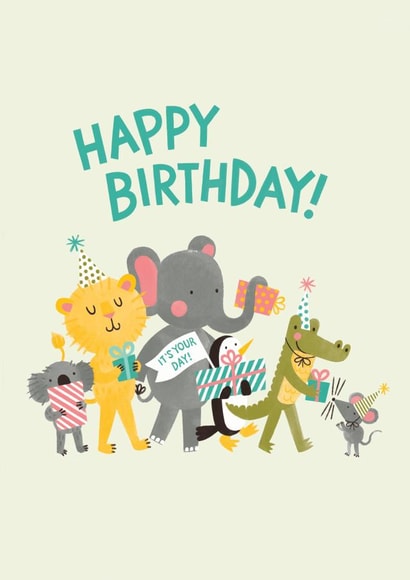 Presents and Party Animals, Birthday Card created by Jacqui Lee