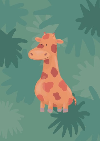 Cute Giraffe New Baby Card created by Aphra Art