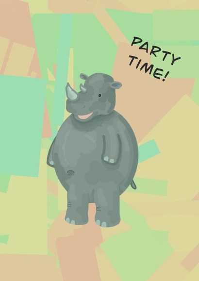 Rhino Party Card created by Aphra Art