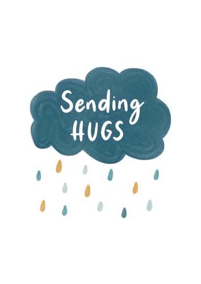 Raincloud sending hugs card created by The Lettering Tree