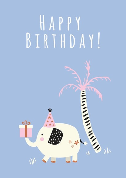 White Elephant Happy Birthday card created by Sorina Bogiu