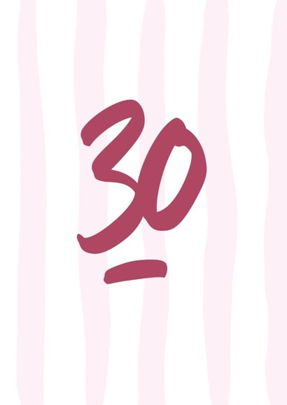 30th birthday hand lettered created by lowkey print studio