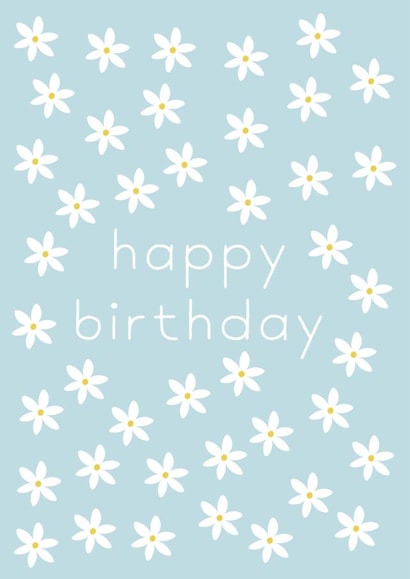 White daisies happy birthday card created by Sophie Jackson
