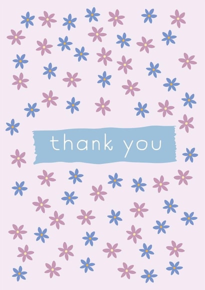 Floral thank you card created by Sophie Jackson