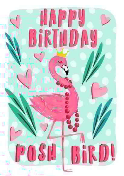 Posh Flamingo Birthday Card created by The Jaunty Cocoon
