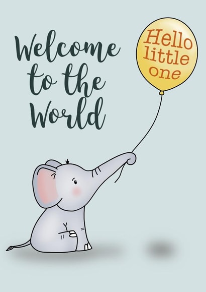 New Baby Elephant and balloon card created by Wooden It Be Precious
