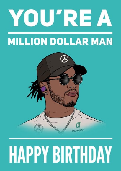 Lewis Hamilton Birthday Card created by Elgo Designs