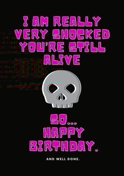 Survived another year, Birthday Card created by Ellie Brown