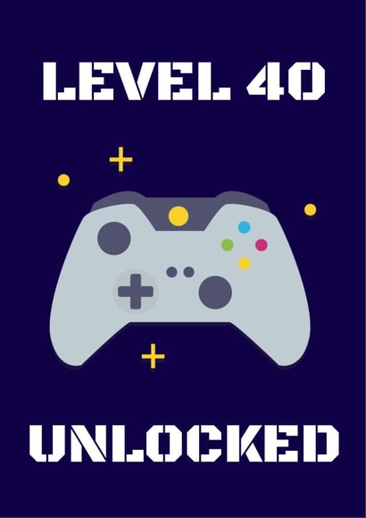 Gaming 40th birthday card created by Evezee