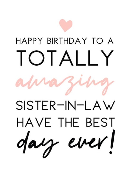 Happy Birthday Sister-in-law card created by Word Up Creative
