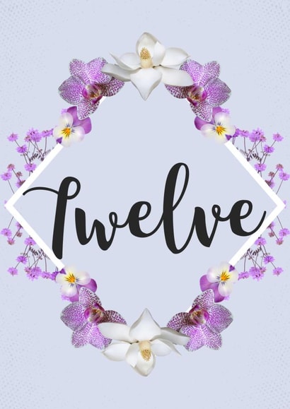 Floral 12th Birthday Card for 12 Year Old Girls  created by Evezee