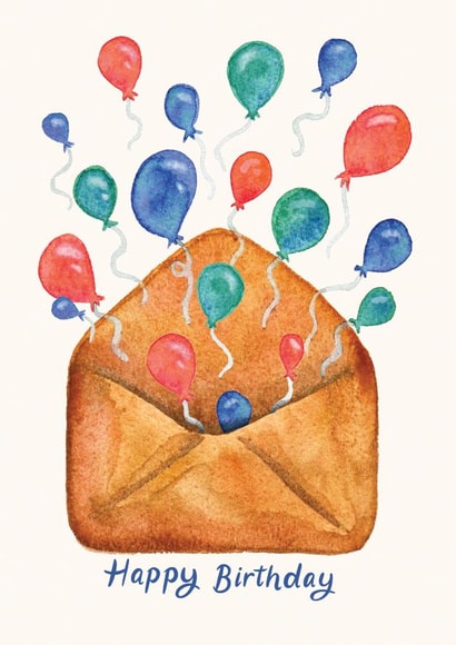 Balloons and Envelope Happy Birthday Card created by Lucy Rogers