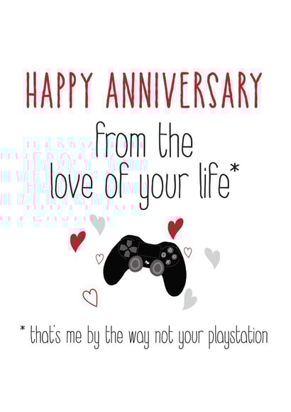 Happy Anniversary playstation card created by Silly Prints