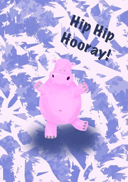 Celebratory Hippo Card created by Aphra Art