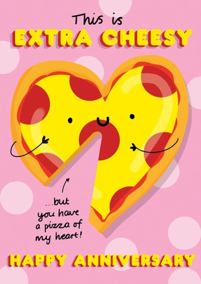 Pizza Heart Anniversary Card  created by NICHOLA COWDERY ILLUSTRATIONS 