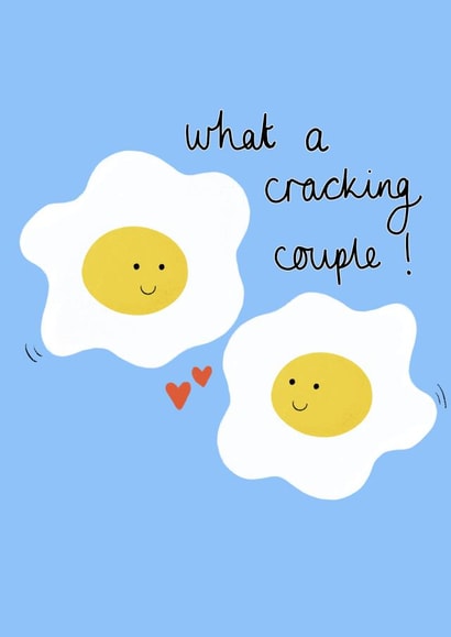 Cute Engagement Card / Anniversary Card / Wedding Card - Eggs - What A Cracking Couple created by Soph AC Studio