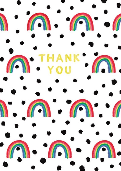Thank You Rainbow Dalmatian Spot Card created by Dolly’s Doodles