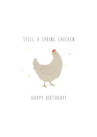 Spring Chicken Birthday Card created by Giggl Greetings 