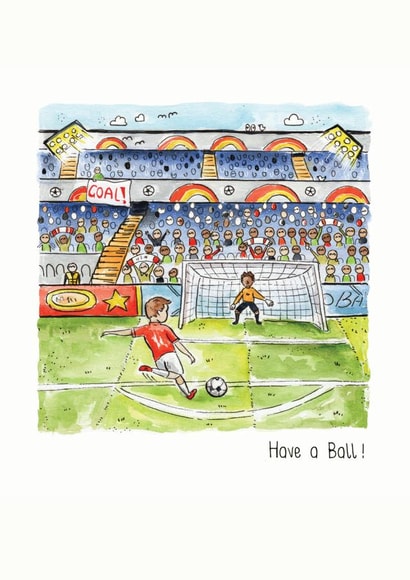 Football Pun Card Have a Ball created by Vicky Kuhn