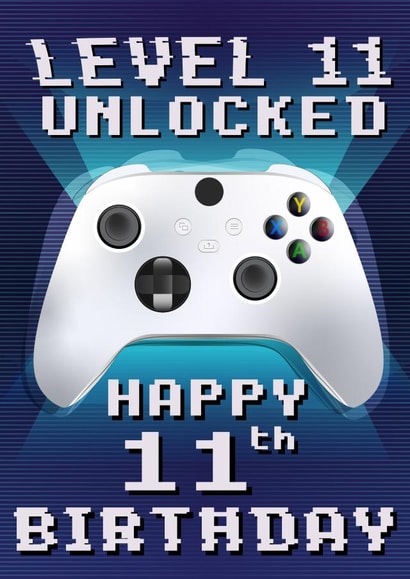 Level 11 Unlocked Boy Gamer 11th Birthday Card  created by LJRanson Design