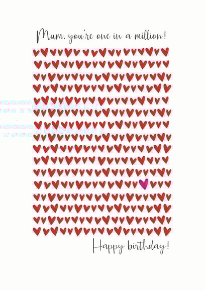 One in a million Mum birthday card created by The Boy and the Bear