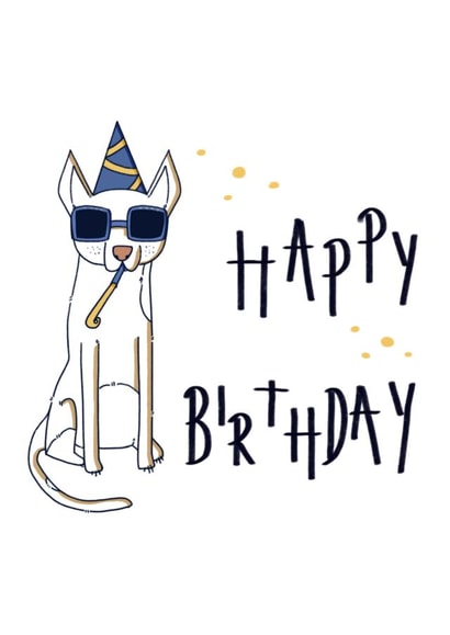 Cool Dog Birthday Card created by The Paperbag Artist 
