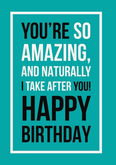 Classic Birthday Card - You're So Amazing - Typography created by See-saw Cards