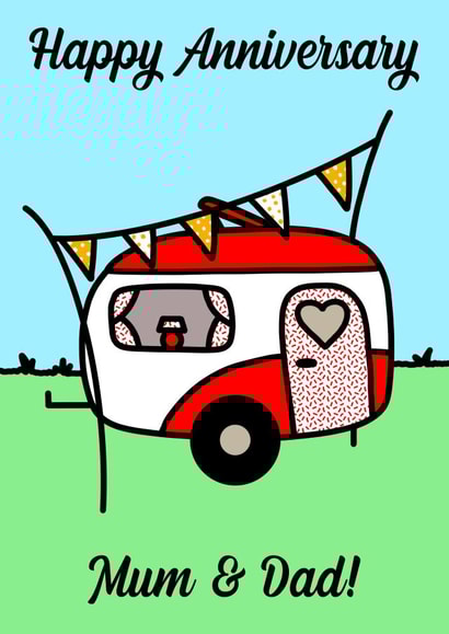 Parents Wedding Anniversary Caravan Camping Card created by Bloom & Lark Designs