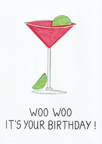Woo Woo Cocktail Birthday Card created by Ow Cards