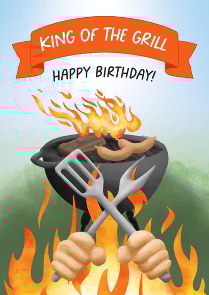 King of the Grill BBQ Birthday Card created by Evie Garnett Designs