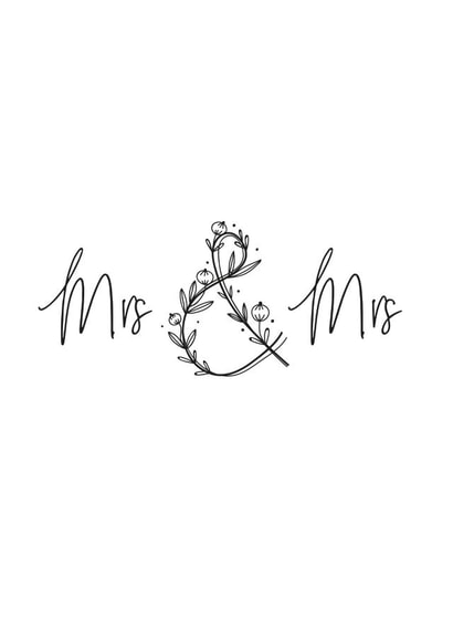 Elegant Mrs & Mrs Wedding Card created by Charlie Potts