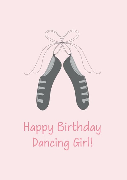Happy Birthday dancing girl card created by Cards by Anna