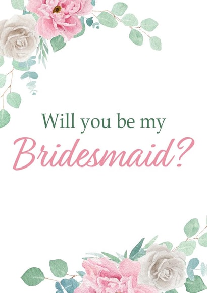 Bridesmaid Proposal Card - Cute floral card created by Ami Webster