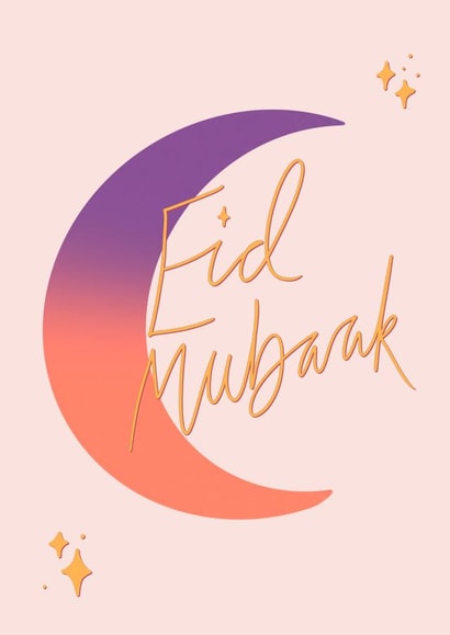 Eid Mubarak moon card created by The Pretty Funny Co.