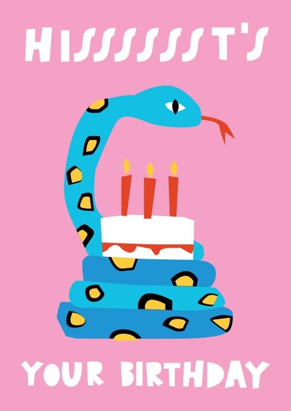 Hissss snake birthday card created by Lucy Maggie Designs