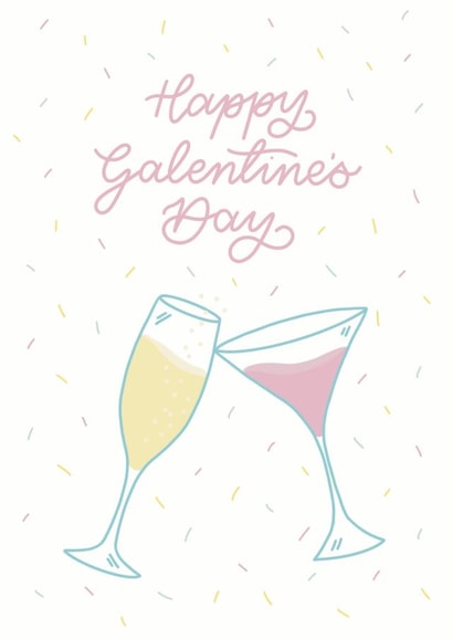 ‘Cheers’ Happy Galentine’s Day card created by Nicki O'Donoghue Studio