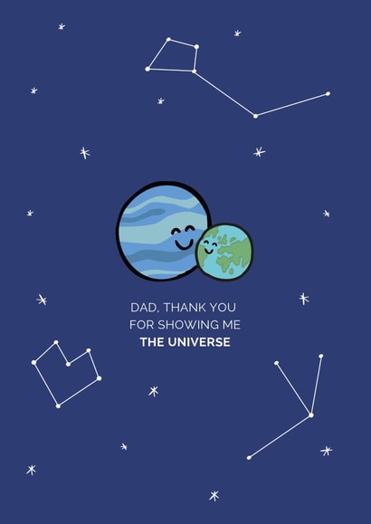 Thank you Dad universe card created by Holmes Design Co.