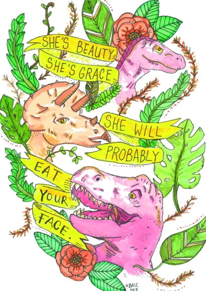 Beauty Grace Dino Card created by My Holly House